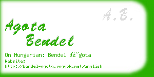 agota bendel business card